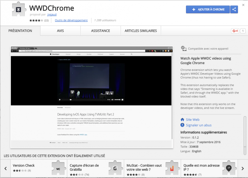 WWDChrome screenshot